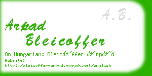 arpad bleicoffer business card